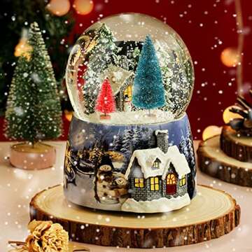 ONESING 50 Pcs Mini Xmas Tree, Bottle Brush Trees with Wooden Base Artificial Small Christmas Pine Tree 5 Sizes Tiny Pine Tree Christmas Sisal Snow Trees for Home Tabletop Christmas Decorations