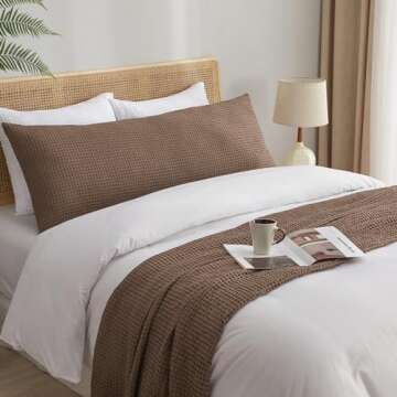 PHF Ultra Soft Waffle Weave Body Pillowcase - Cocoa Brown
