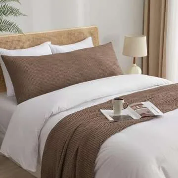 PHF Ultra Soft Waffle Weave Body Pillowcase - Cocoa Brown