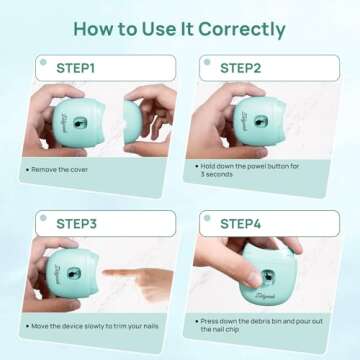 ZLDYPINK Electric Nail Clippers with LED Light, 2 Speeds Automatic Safety Fingernail Trimmer for for Baby, Kids, Seniors and Adult (Green)