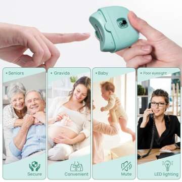 ZLDYPINK Electric Nail Clippers with LED Light, 2 Speeds Automatic Safety Fingernail Trimmer for for Baby, Kids, Seniors and Adult (Green)