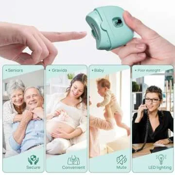 ZLDYPINK Electric Nail Clippers with LED Light, 2 Speeds Automatic Safety Fingernail Trimmer for for Baby, Kids, Seniors and Adult (Green)