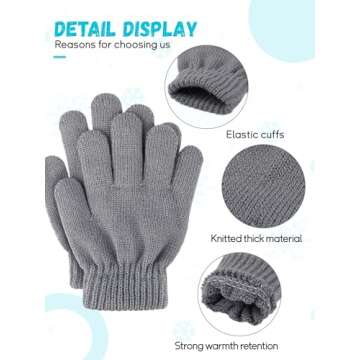 Glooarm Kids Winter Gloves - Warm Stretchy Comfort