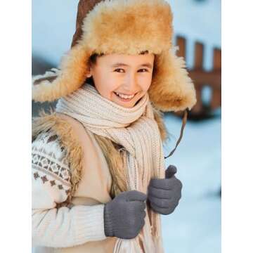 Glooarm Kids Winter Gloves - Warm Stretchy Comfort