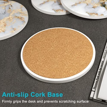 6-Piece Marble Absorbent Ceramic Coasters with Holder