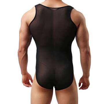 MSemis Men's Mesh Bodysuit for Comfort and Style