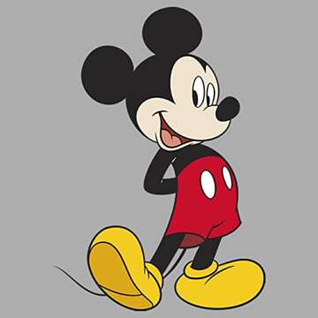 Disney Characters Traditional Mickey Boy's Crew Tee, Athletic Heather, Large