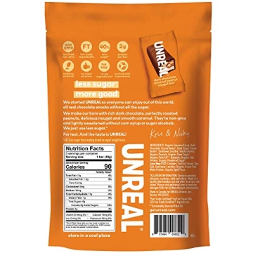 UNREAL Dark Chocolate Caramel Nougat Bars 3.4oz - Healthy Treat