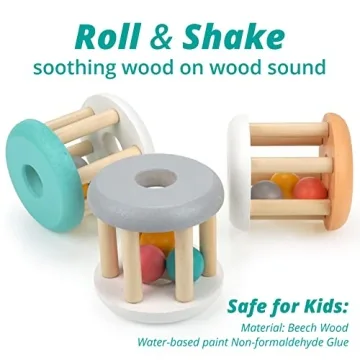 Engaging Wooden Rattle Toy for Infants - Montessori Inspired