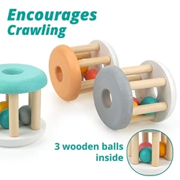 Engaging Wooden Rattle Toy for Infants - Montessori Inspired