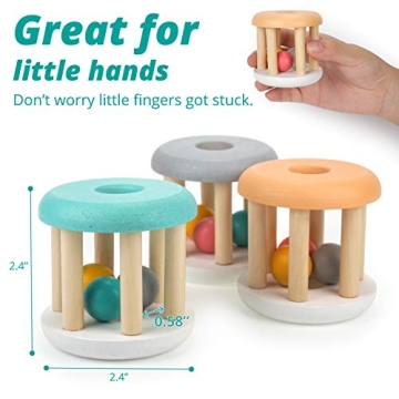 Engaging Wooden Rattle Toy for Infants - Montessori Inspired