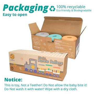 Engaging Wooden Rattle Toy for Infants - Montessori Inspired