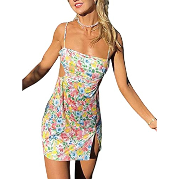 Women's Sexy Bodycon Sun Dress - Summer Spaghetti Strap Mini