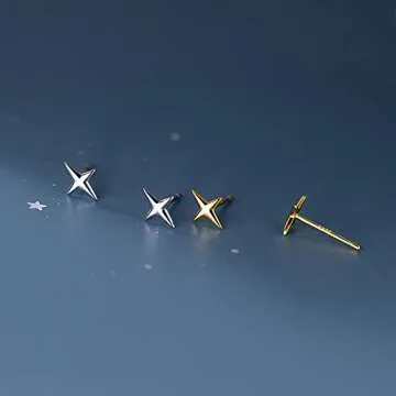 Minimalist Star Sterling Silver Stud Earrings for Women