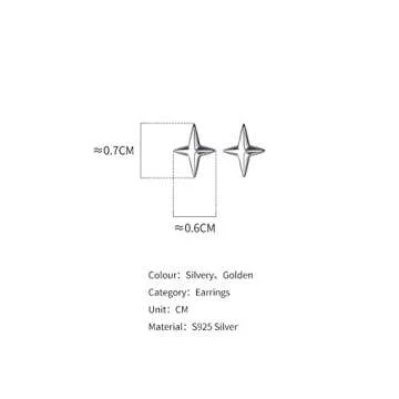 Minimalist Star Sterling Silver Stud Earrings for Women