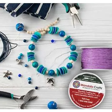 Mandala Crafts 1mm Tan Cotton Waxed Cord 109 Yards