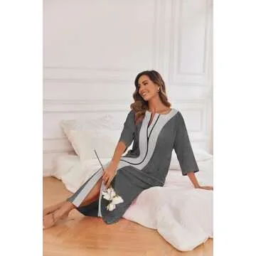 Ekouaer Women's Stylish Zipper Robe for Comfort