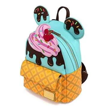 Loungefly x Disney Mickey and Minnie Mouse Sweets Ice Cream Mini Backpack