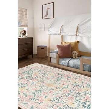 Wonnitar 5x7 Washable Rug – Perfect for Kids' Rooms