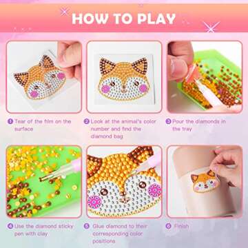 24 Pack Kid's Valentine's Day Cards with 5D Diamond Sticker Kits For Kids, Painting Craft Gift for Girls and Boys School Valentine Exchange Gift, Valentine's Party Favors Supplies & Art Activity