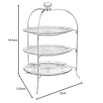 Godinger 3 Tiered Platter Stand - Dublin Crystal Collection