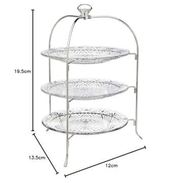 Godinger 3 Tiered Platter Stand - Dublin Crystal Collection