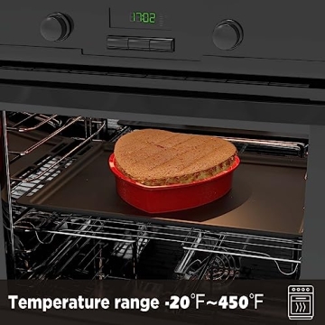 SILIVO 8 Inch Silicone Heart Shaped Cake Pans for Easy Baking