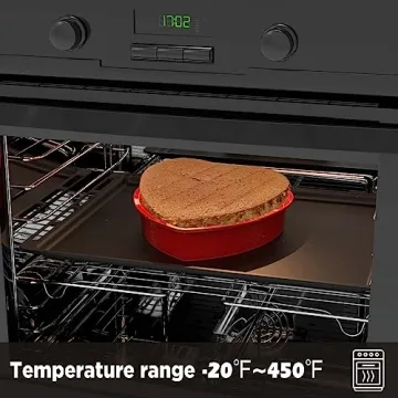 SILIVO 8 Inch Silicone Heart Shaped Cake Pans for Easy Baking