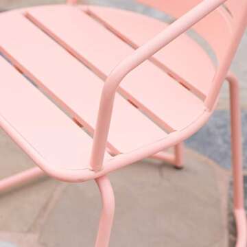 Christopher Knight Home Santa Monica Outdoor Iron Bistro Set, Matte Coral