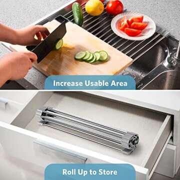 EMIERAI Roll Up Dish Drying Rack for Kitchen Countertops