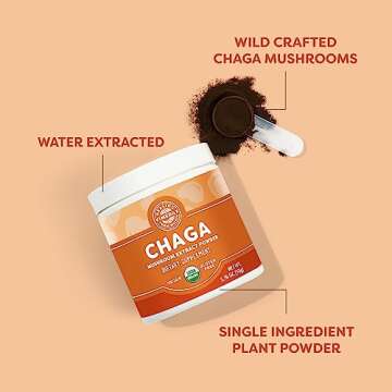 Vimergy USDA Organic Wild Chaga Mushroom Extract Powder, 33 Servings – Ideal in Chaga Tea, Coffee, Smoothies – Cardiovascular Support - Kosher, Vegan, No Gluten, Paleo - Pure Chaga, No Fillers (50g)