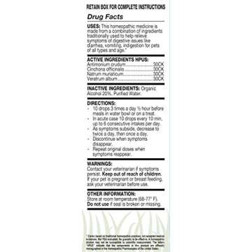 OLLOPETS Digestion, Organic Homeopathic Remedy for All Pets, 1 Fl Ounce