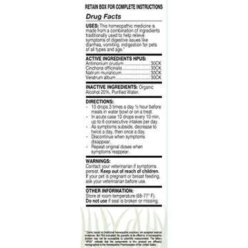 OLLOPETS Digestion, Organic Homeopathic Remedy for All Pets, 1 Fl Ounce