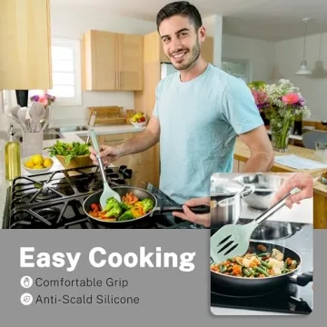 QMVEESS 28-Piece Silicone Kitchen Utensil Set for Convenient Cooking