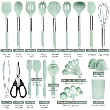 QMVEESS 28-Piece Silicone Kitchen Utensil Set for Convenient Cooking