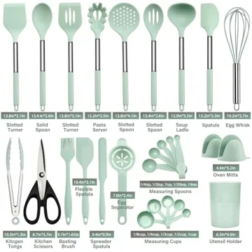 QMVEESS 28-Piece Silicone Kitchen Utensil Set for Convenient Cooking