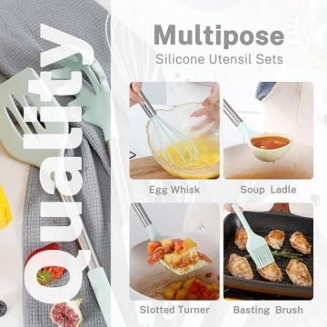 QMVEESS 28-Piece Silicone Kitchen Utensil Set for Convenient Cooking