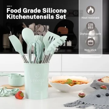 QMVEESS 28-Piece Silicone Kitchen Utensil Set for Convenient Cooking