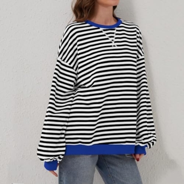 Trendy Oversized Striped Sweatshirt for Women 2024