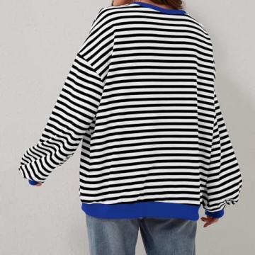 Trendy Oversized Striped Sweatshirt for Women 2024
