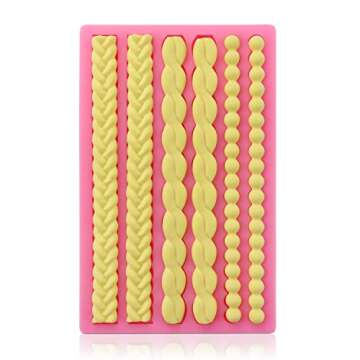 Beasea Silicone Mold for Cake Decorating, Pie Crust Mold for Pearl Lace Fondant Diy Baking Tools, Pi...