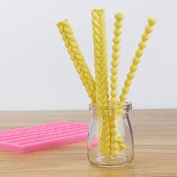 Beasea Silicone Mold for Cake Decorating, Pie Crust Mold for Pearl Lace Fondant Diy Baking Tools, Pink Border Decoration Mould Sugarcraft Lace Rope Mold for Chocolate Cupcake Candy Pastry Jelly