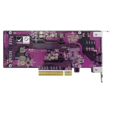 QNAP QM2-2P10G1TB 2 x PCIe Gen3 NVMe SSD & 1 x 10GbE (10G/5G/2.5G/1G/100M) Port Expansion Card to Enhance Performance