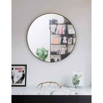 Umbra Hubba Round Mirror with Stylish Metallic Frame