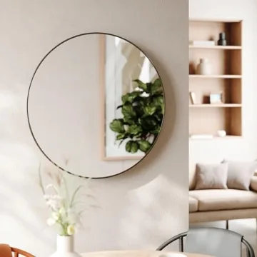 Umbra Hubba Round Mirror with Stylish Metallic Frame
