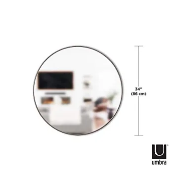 Umbra Hubba Round Mirror with Stylish Metallic Frame