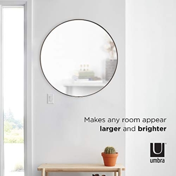 Umbra Hubba Round Mirror with Stylish Metallic Frame
