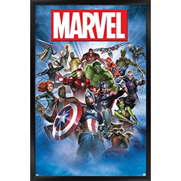 Marvel Comics Group Shot Wall Poster - Framed Artwork