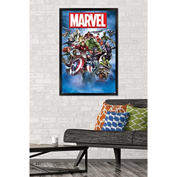 Marvel Comics Group Shot Wall Poster - Framed Artwork