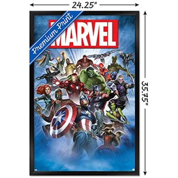 Marvel Comics Group Shot Wall Poster - Framed Artwork